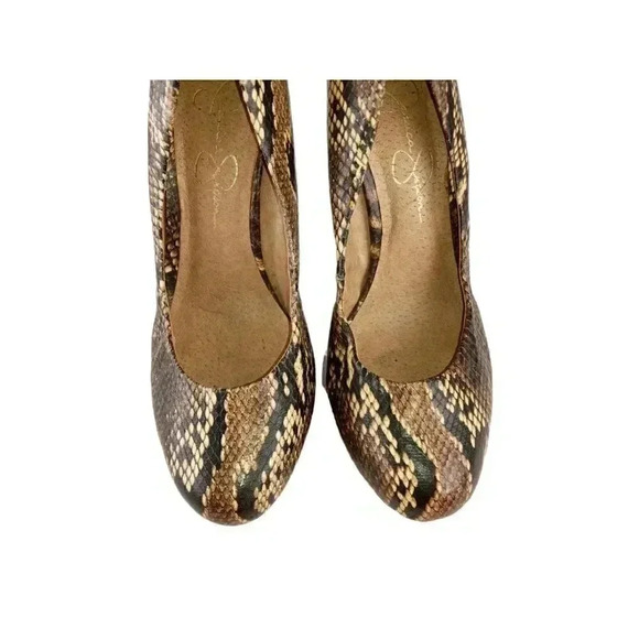 Jessica Simpson Colie Womens Pump Heels Brown Snake Print Close Toe Stilleto 7B - Picture 7 of 12